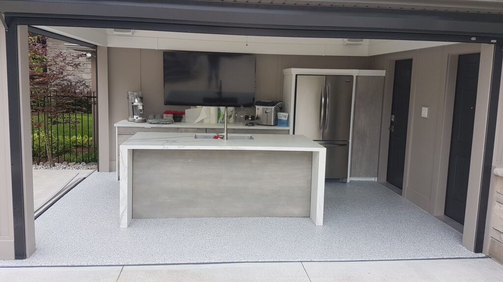 Durable concrete floor coating in an Ontario interior space
